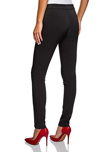 oodji Ultra Mujer Pantalones Básicos Ajustados, Negro, DE 32 / EU 34 / XXS