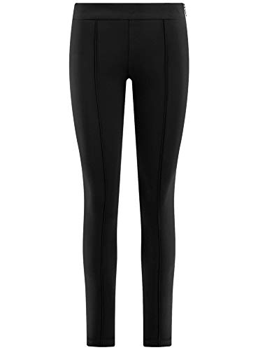 oodji Ultra Mujer Pantalones Básicos Ajustados, Negro, DE 32 / EU 34 / XXS