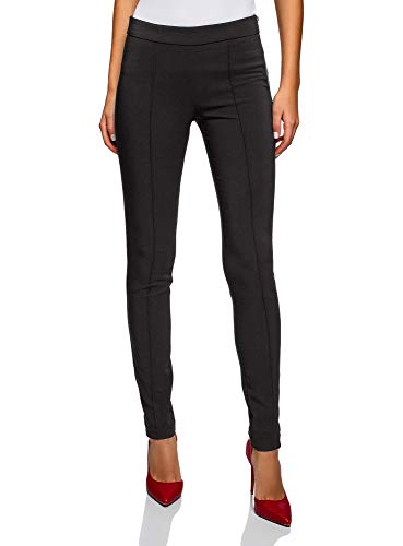 oodji Ultra Mujer Pantalones Básicos Ajustados, Negro, DE 32 / EU 34 / XXS