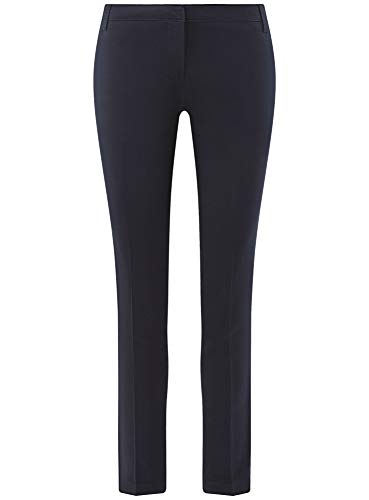 oodji Ultra Mujer Pantalones Básicos de Verano, Azul, ES 42 / L