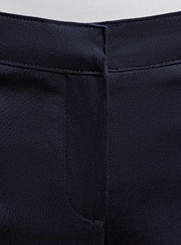 oodji Ultra Mujer Pantalones Básicos de Verano, Azul, ES 42 / L