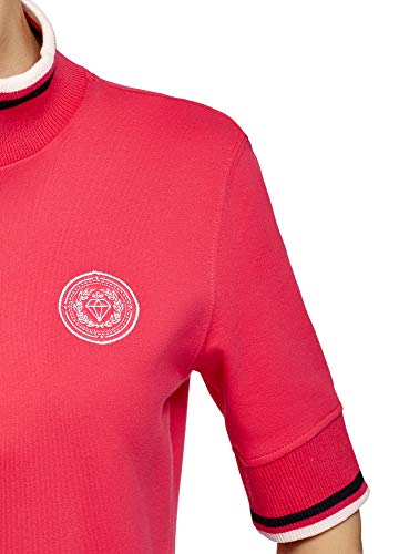 oodji Ultra Mujer Vestido de Estilo Deportivo con Cremallera en el Cuello, Rosa, ES 42 / L