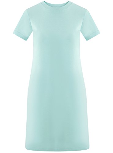 oodji Ultra Mujer Vestido Holgado de Punto, Turquesa, ES 36 / XS