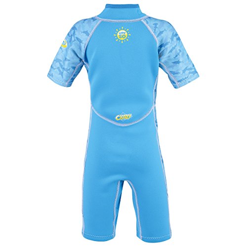 Osprey Toddlers 3 mm Shorty Summer Traje de Neopreno con SPF 50 niñas, Infantil, Tiburones-Azul, Edad 1