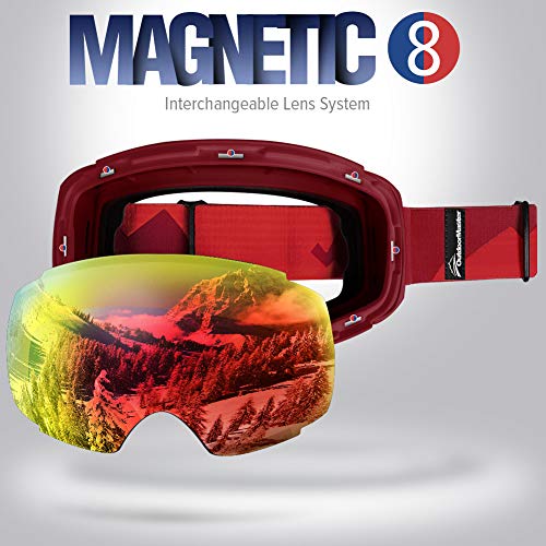 OutdoorMaster Gafas de esquí Pro - Lente Intercambiable sin Marco 100% Protección UV400 Gafas Ski Snowboard for Mujer & Hombre