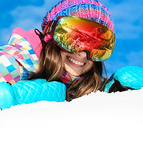 OutdoorMaster Gafas de esquí Pro - Lente Intercambiable sin Marco 100% Protección UV400 Gafas Ski Snowboard for Mujer & Hombre