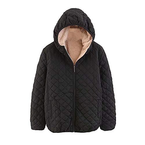 OverDose Las Mujeres MáS De Terciopelo Engrosada Con Capucha Linda Dama SuéTer Leopard Cremallera Capa Con Capucha Sudadera (medium, Negro)