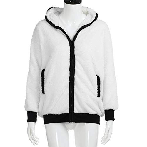 Overdose Lindo Oso Oreja Panda Invierno CáLido con Capucha Capa Mejor Venta Nuevo Regalo Mujeres con Capucha Chaqueta Ropa Exterior Tops Blusa (Small, Blanco)