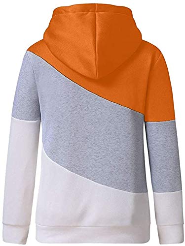 OVIWENEII Mujer Sudadera con Capucha Tops de Manga Larga Jerséis Pullover Suelta Otoño Invierno (Amarillo, X-Large)