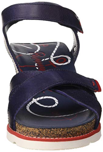 Panama Jack Vieri Navy, Sandalia con Pulsera Mujer, Azul (Marino B4), 36 EU