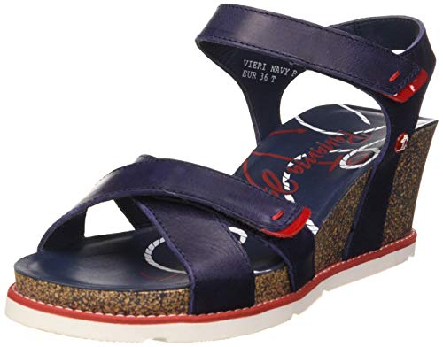 Panama Jack Vieri Navy, Sandalia con Pulsera Mujer, Azul (Marino B4), 36 EU