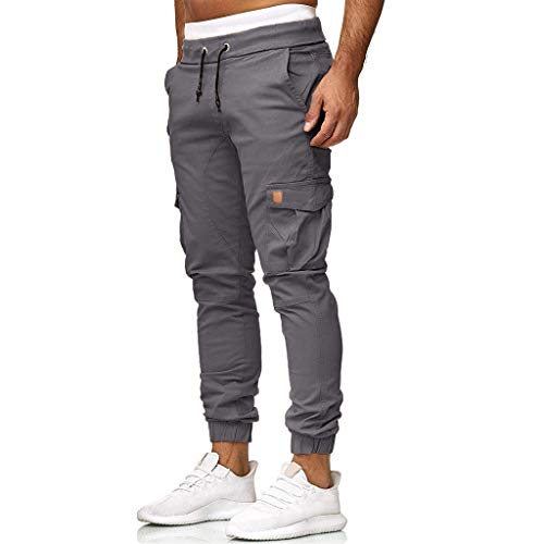 Pantalones de Trabajo Hombre Pantalon Chandal Running Elásticos Pantalones con Bolsillos Laterales Ropa de Running Deportivas Apretados Jogger Overol Chandal