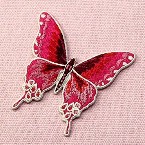 Parche termoadhesivo para la ropa, diseño de Mariposa, Rosado