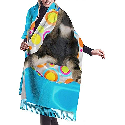 Pashminas Para Mujer,Pañuelos,Bufanda De Cachemir,Invierno Larga Mantón,Lo Que Sea Que Flote El Tuyo Cabra Divertido Natación Mujeres Hombres Cálido Pashmina,Suave Manta De Bufanda,Bufandas