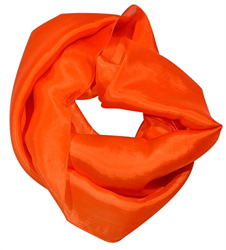 PB Pietro Baldini Bandana - Pañuelo de mujer en seda - pañuelo naranja cuello - Fular 55 x 55 artesanal - en dif colores (Naranja)