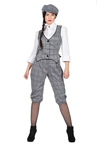 Peaky Blinders - Traje de glencheck para mujer, diseño de los años 20, color blanco y negro, talla 40