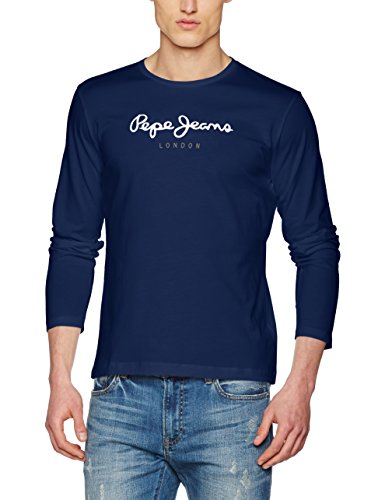 Pepe Jeans Eggo Long PM501321 Top de manga larga, Azul (Navy 595), Medium para Hombre