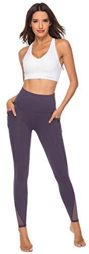 Persit Mallas de Deporte de Mujer, Yoga Leggins Deportivos Mujer Push Up Running Pantalon Deporte Violeta - M