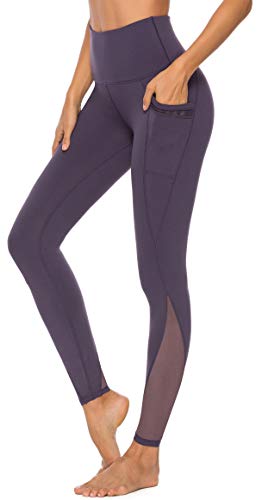 Persit Mallas de Deporte de Mujer, Yoga Leggins Deportivos Mujer Push Up Running Pantalon Deporte Violeta - M