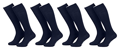 Piarini® - 4 pares de calcetines de ejecutivo largos - Azul marino - 43-46