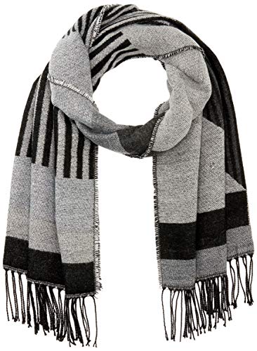 PIECES PCBELINA Long Scarf Noos Bufanda, Detalles: Pattern W Stripe Graphical/Black, Talla única para Mujer