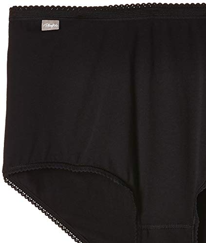 Playtex - Braguita high rise para mujer, pack de 3, color negro, talla 50