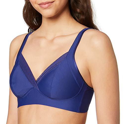 Playtex Soutien-Gorge Sans Armature Feel Good Support Sujetador sin Aros, Azul (Bleu Laponie 0am), 95D para Mujer