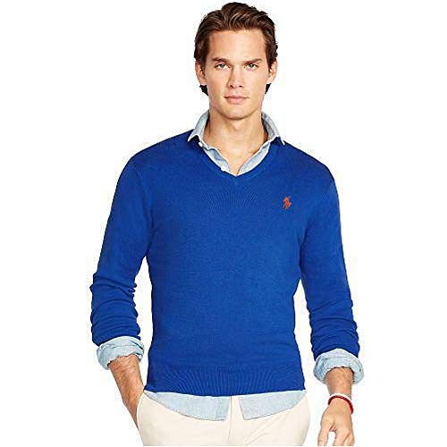 Polo Ralph Lauren Jersey de algodón V-Neck (S, Classic Brown)