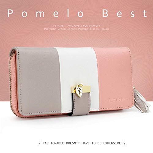 Pomelo best Monederos Mujer Cartera de Mujer de Gran Capacidad de Cuero de Mujer con RFID Bloqueo Bolsos Largo de Mujer con Cremallera de Bolsillo y Borlas (Diseño 2)