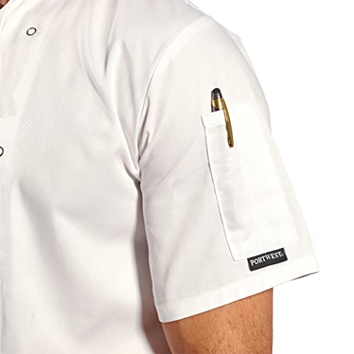 Portwest C733WHRXL Chaqueta de Chef, Cumbria , XL, Blanco (White)