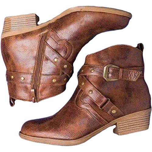 Posioanl Botas De Nieve Hombre Mujer Invierno Botines Tacon para Tacones Altos Zapatos OtoñO De TacóN Cuadrado Moda Mujer Alto con Plataforma Impermeable Puntiagudos Hebilla Punta Estrecha Casuales