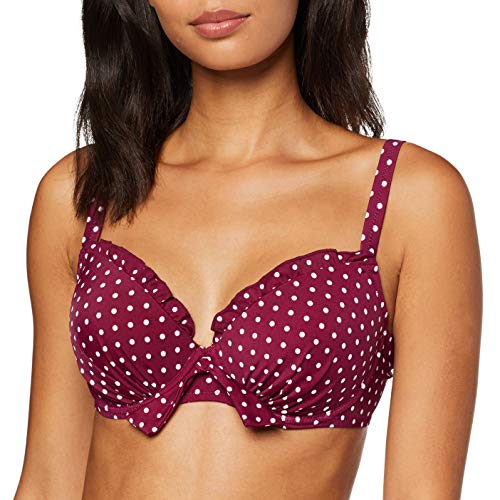 Pour Moi? Hot Spots Padded Underwired Top Parte de Arriba de Bikini, Rojo (Sangria Sangria), 90G (Talla del Fabricante: 34F) para Mujer