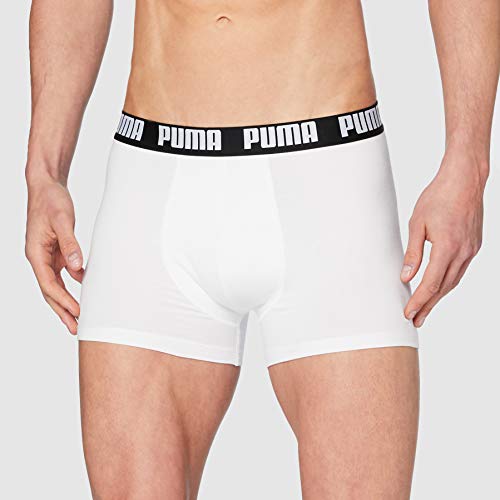 PUMA Basic Men's Boxers (5 Pack) Boxer Briefs, Blanco, Negro, Gris, L (Pack de 5) para Hombre