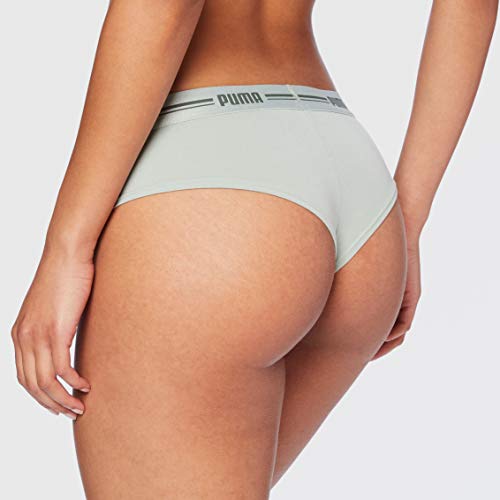 PUMA Cotton Modal Brazilian Women's Underwear (2 Pack) Tanga Bragas, Verde, XS (Pack de 2) para Mujer