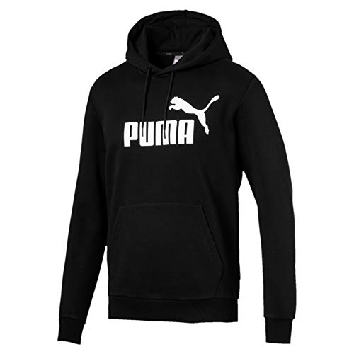 Puma ESS Hoody FL Big Logo Sweatshirt, Hombre, Negro Black, M