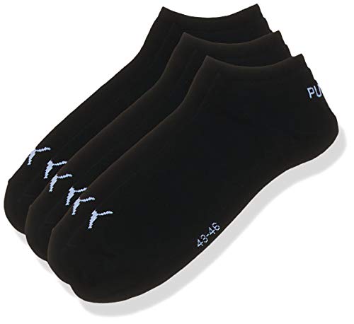 PUMA Invisible 3P - Calcetines unisex, color negro, talla 35-38