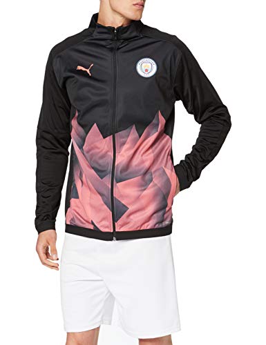 PUMA Mcfc Stadium Int Jacket Chaqueta de Entrenamiento, Hombre, Black / Georgia Peach, S