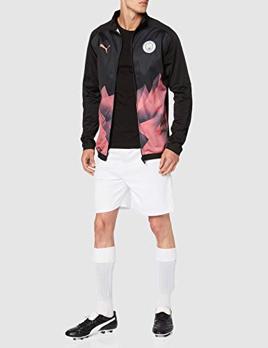 PUMA Mcfc Stadium Int Jacket Chaqueta de Entrenamiento, Hombre, Black / Georgia Peach, S