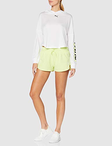 PUMA Modern Sports Cover Up Camiseta, Mujer, White-Sunny Lime, L