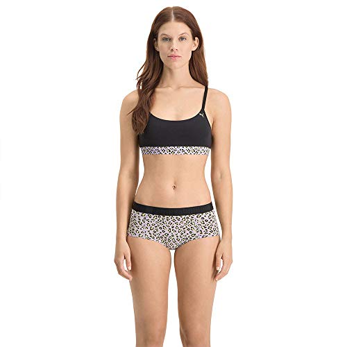 PUMA Women's Printed Mini Short (2 Pack) Bragas Hipster, Morado, M para Mujer