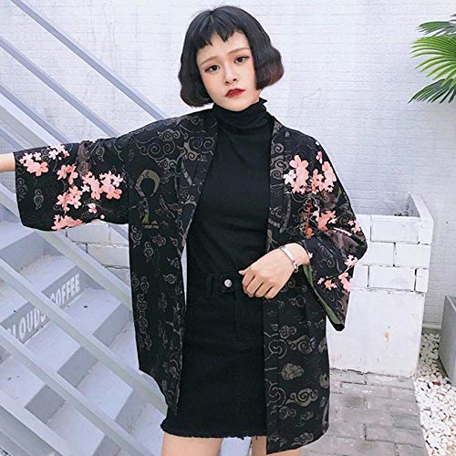 QIFENJ X Mujer Kimonos Kimono Japonés Cosplay Chaqueta De Punto De La Blusa For Las Mujeres Japonesas Yukata Kimono del Verano Femenino De La Playa Se avete domande Circa le dimensioni, Vi Prego di