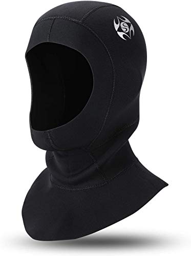 QKURT Snorkel Hat - Capucha de Buceo de Neopreno de 3 mm, con ventilación de Flujo para Eliminar el Aire Atrapado, Gorra de Surf Unisex Surf Trajes de Neopreno para Snorkel y Otros Deportes acuáticos