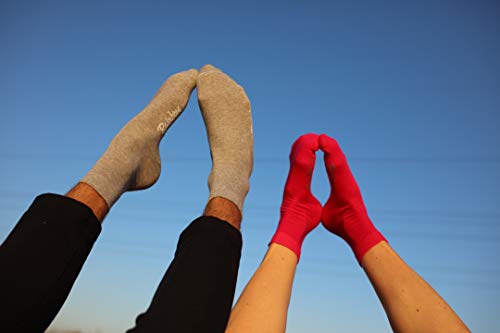 Rainbow Socks - Hombre Mujer Calcetines Colores de Algodón - 6 Pares - Blanco Púrpura Gris Azul Marino Negro Azul de Vaqueros - Talla 42-43