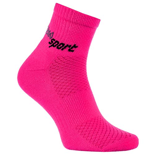 Rainbow Socks - Hombre Mujer Calcetines de Deporte Neon - 2 Pares - Rosa Amarillo - Talla UE 44-46