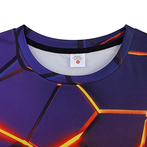 RAISEVERN 3D Camiseta para Mujeres de los Hombres de Verano Informal Camisetas de Manga Corta con la Psicología Divertido Wave línea Impresa