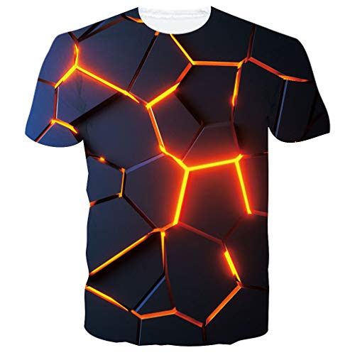 RAISEVERN 3D Camiseta para Mujeres de los Hombres de Verano Informal Camisetas de Manga Corta con la Psicología Divertido Wave línea Impresa