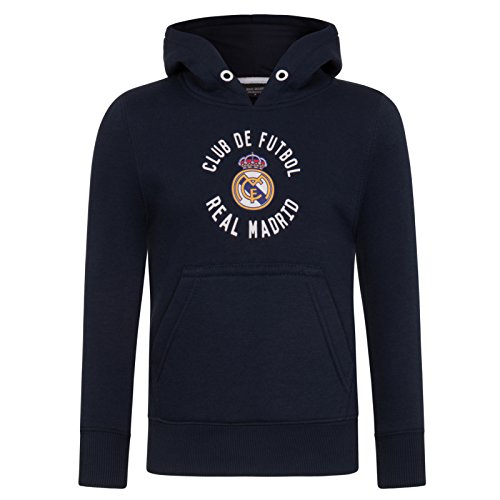 Real Madrid - Sudadera oficial con capucha - Para niño - Con el escudo del club - Forro polar - 8 años