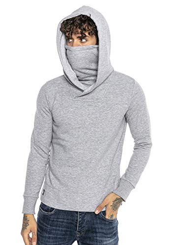 Redbridge Sudadera con Capucha para Hombre Suéter Jersey con Cuello Alto Gris L