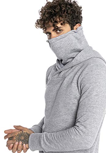 Redbridge Sudadera con Capucha para Hombre Suéter Jersey con Cuello Alto Gris L