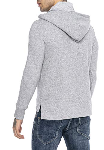 Redbridge Sudadera con Capucha para Hombre Suéter Jersey con Cuello Alto Gris L